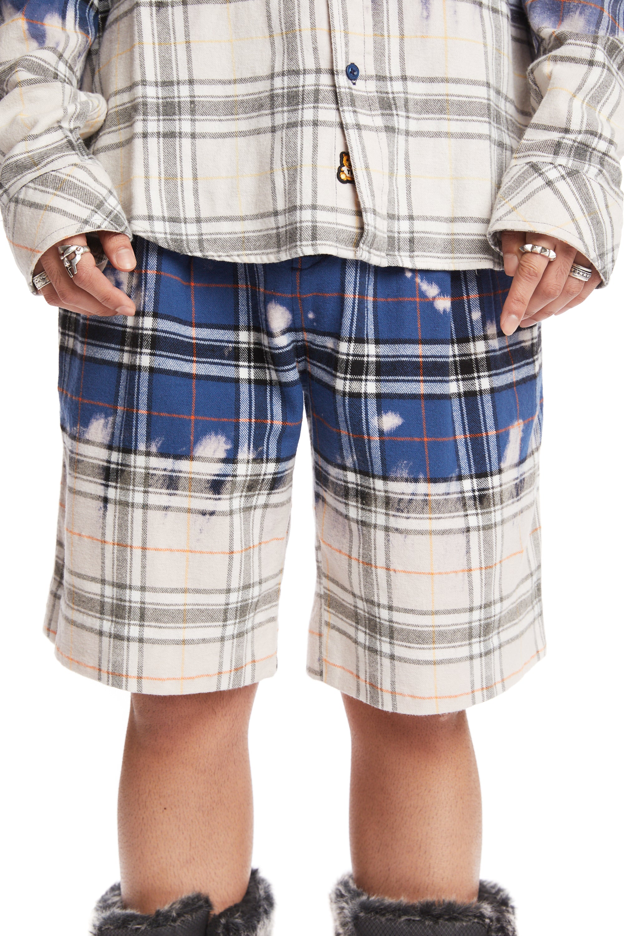 Bleached Flannel Shorts